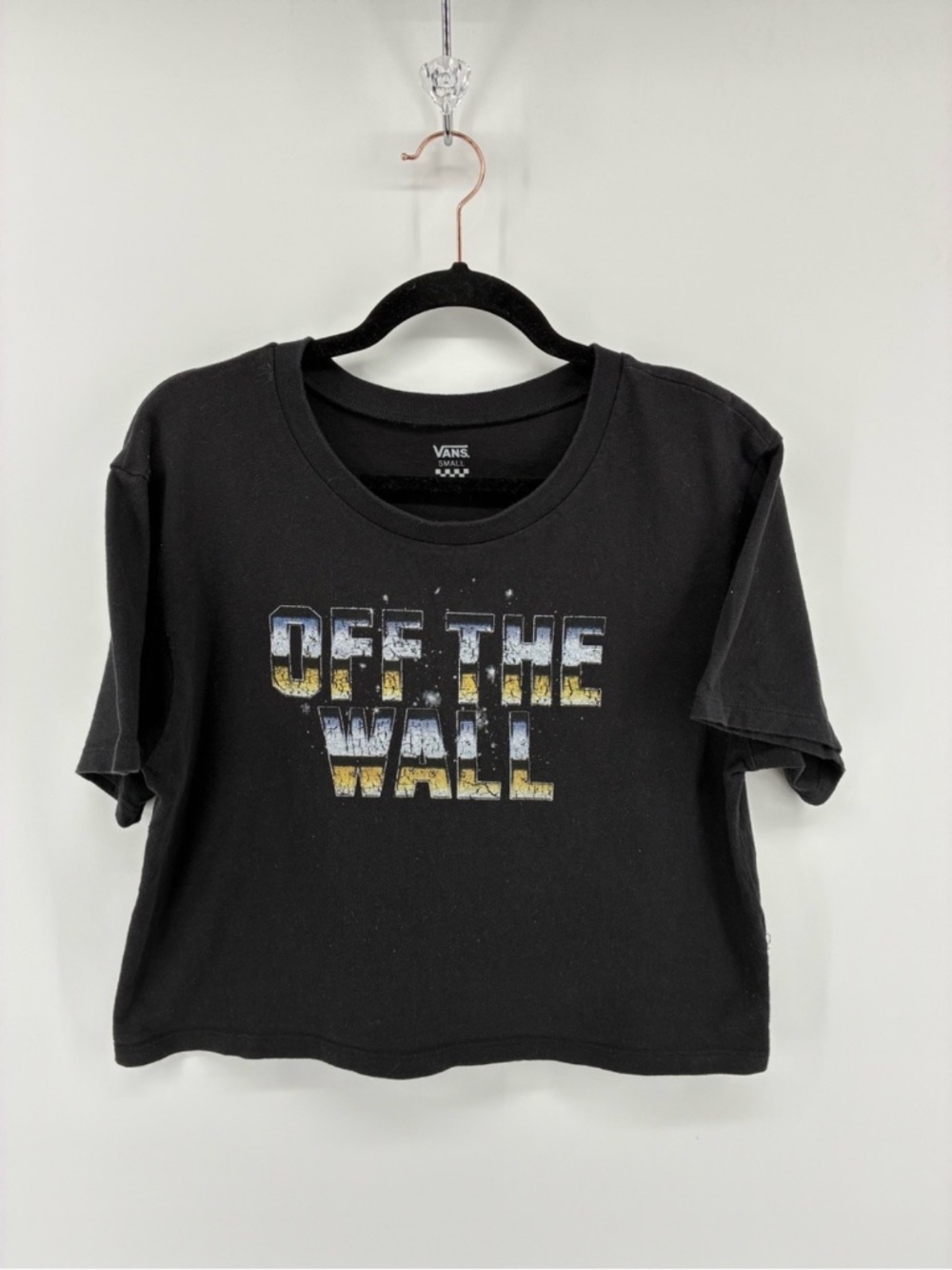 Vans Black "Off The Wall" Wall Cropped Shirt